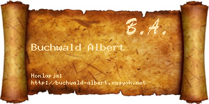 Buchwald Albert névjegykártya
