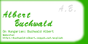 albert buchwald business card